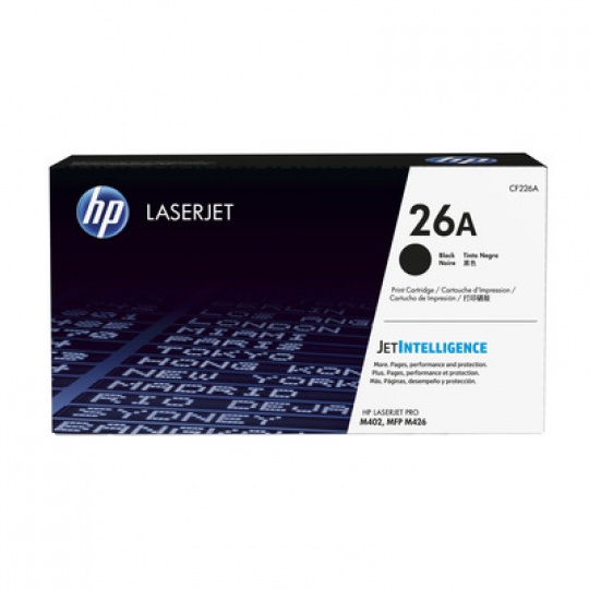 HP 26A Black LJ Toner Cart, CF226A (3,100 pages)