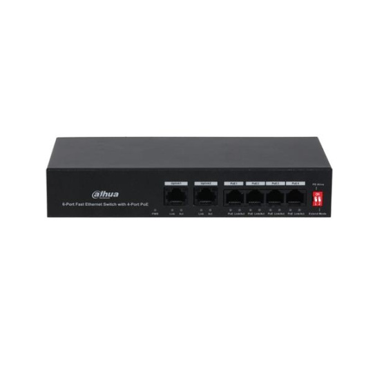 BAZAR - Dahua PFS3006-4ET-36, 6portový Fast Ethernet Switch se 4portovým PoE - Po opravě (Komplet)