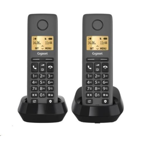 BAZAR - Gigaset Basic 100 Duo Black - Poškozený obal (Komplet)