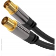 PREMIUMCORD propojovací kabel, anténní, M/F 75Ohm (135dB) 4x stíněný 1,5m