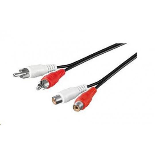 PREMIUMCORD Kabel prodlužovací audio 2x Cinch - 2x Cinch (RCA, M/F) 15m