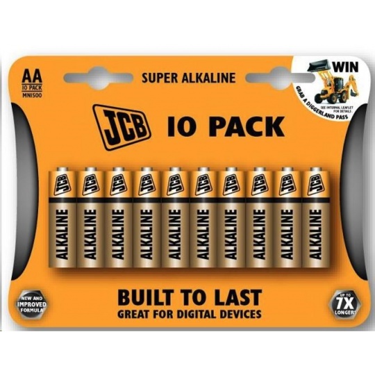 JCB SUPER alkalická baterie LR06, blistr 10 ks