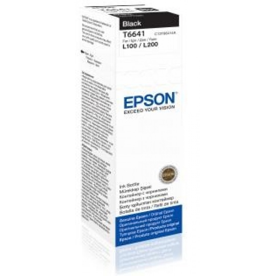 EPSON ink čer T6641 Black ink container 70ml pro L100/L200/L550/L1300/L355/365