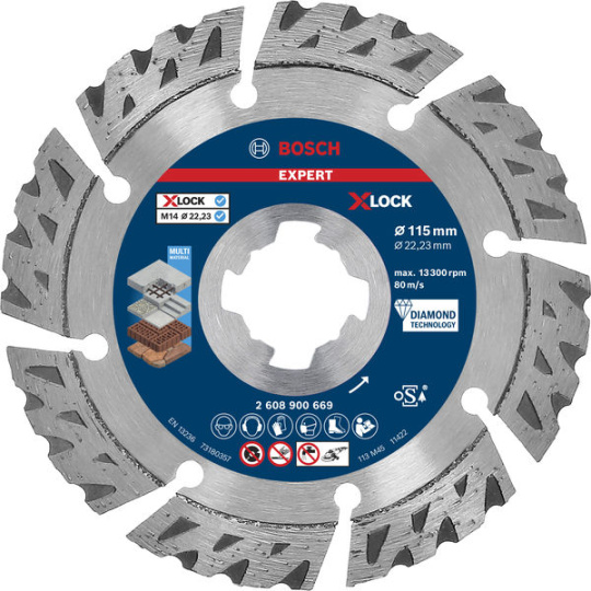 Bosch diamantový dělicí kotouč EXPERT MultiMaterial X-LOCK 115 × 22,23 × 2,4 × 12 mm