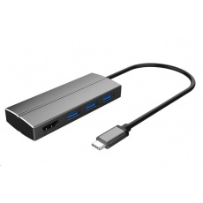 PREMIUMCORD Adaptér USB 3.1 Type-C male na HDMI female + 3x USB 3.0, aluminum ROZBALENO/POUŽITO PREMIUMCORD Adaptér USB 3.1 Type-C male na HDMI female + 3x USB 3.0, aluminum ROZBALENO/POUŽITO