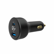 GEMBIRD Nabíječka do auta, 1x USB, 1xUSB-C, rychlo-nabíječka, QC3.0, 65 W, černá GEMBIRD Nabíječka do auta, 1x USB, 1xUSB-C, rychlo-nabíječka, QC3.0, 65 W, černá