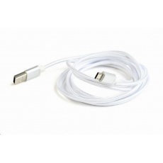GEMBIRD Kabel MicroUSB - USB, opletený, stříbrný, 180cm GEMBIRD Kabel MicroUSB - USB, opletený, stříbrný, 180cm