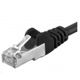 PREMIUMCORD Patch kabel CAT6a S-FTP, RJ45-RJ45, AWG 26/7 0,25m černá