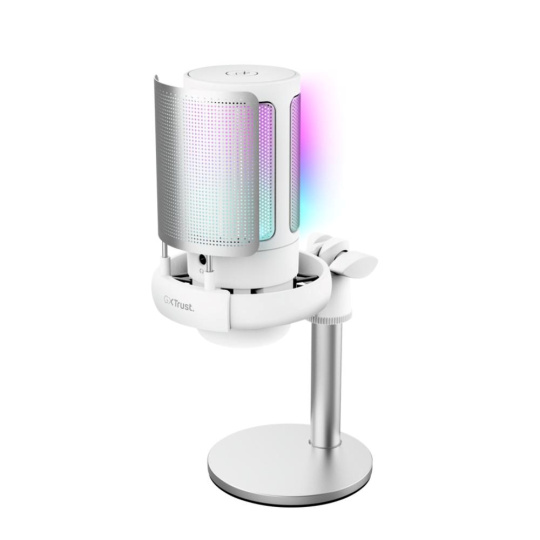 TRUST mikrofon GXT238 Auron, USB-C, RGB, bílá TRUST mikrofon GXT238 Auron, USB-C, RGB, bílá