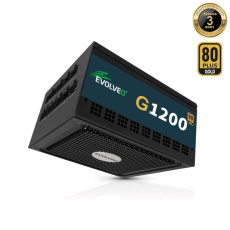 EVOLVEO G1200 zdroj 1200W, 80+ GOLD, ATX 3.1, aPFC, 140 mm ventilátor, záruka 3 roky, černý EVOLVEO G1200 zdroj 1200W, 80+ GOLD, ATX 3.1, aPFC, 140 mm ventilátor, záruka 3 roky, černý
