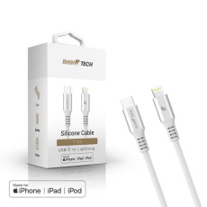 RhinoTech LITE MFi kabel s nylonovým opletem USB-C na Lightning 1.2m stříbrná RhinoTech LITE MFi kabel s nylonovým opletem USB-C na Lightning 1.2m stříbrná