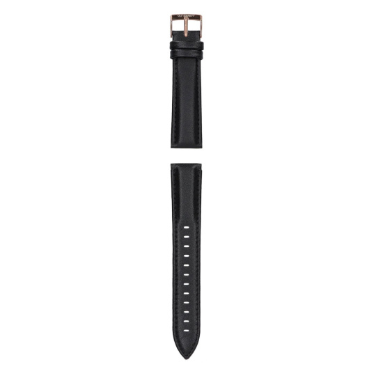 Garett univerzální řemínek 20 mm, černá kůže se zlatým zapínáním