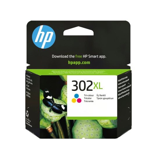 HP 302XL High Yield Tri-color Original Ink Cartridge, , F6U67AE
