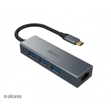 AKASA adaptér USB Type-C 4-In-1 Hub with Ethernet