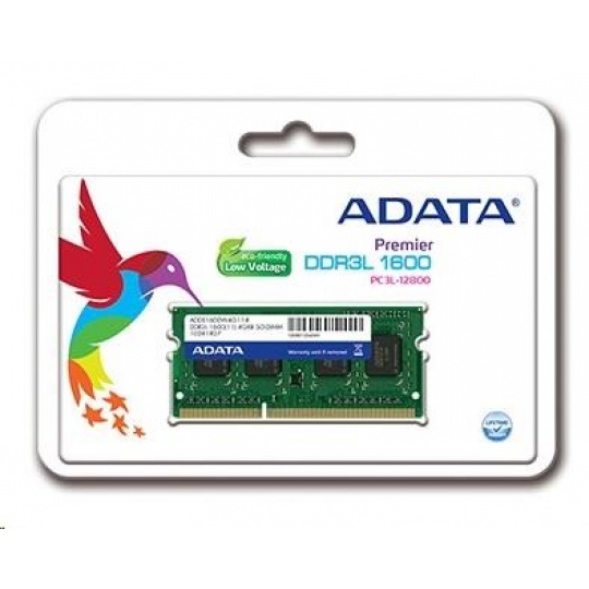 SODIMM DDR3L 8GB 1600MHz CL11 ADATA Premier memory, 512x8, Single
