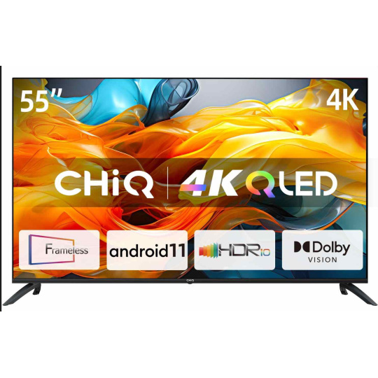 CHiQ U55QG7L TV 55", Ultra HD (4K), QLED, Smart, Android 11, HDR10, 3x HDMI, 2x USB