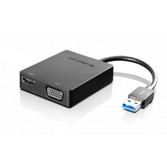 LENOVO adaptér Universal USB 3.0 to VGA/HDMI - přenos signálu přes VGA nebo HDMI