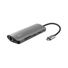 TRUST Dokovací stanIice DALYX USB-C 7v1, 1xHDMI, 1xUSB-C, 2xUSB, 1x RJ45, šedá
