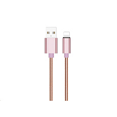 WG - Datový kabel Lightning na USB-A, 1 metr, růžová