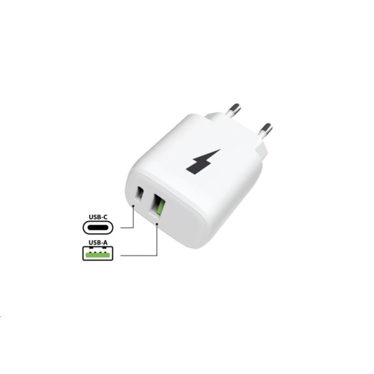 WG - Síťová nabíječka 2x USB, 1x USB-C PD PPS 3.0 30W + 1x USB-A QC4 18W, white WG - Síťová nabíječka 2x USB, 1x USB-C PD PPS 3.0 30W + 1x USB-A QC4 18W, white