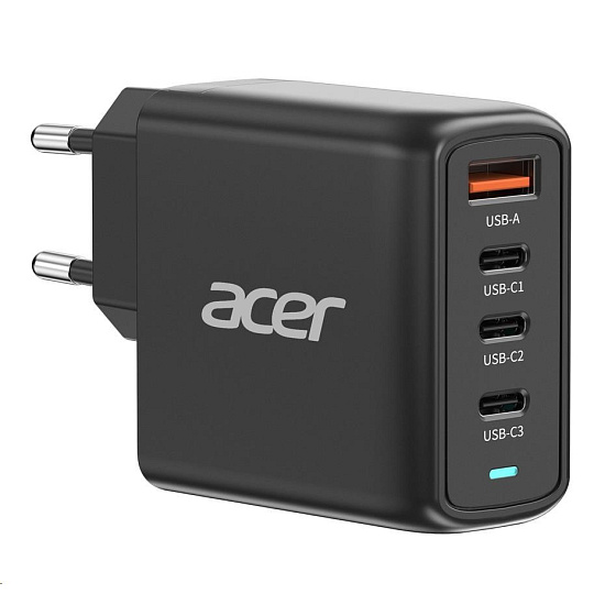ACER Adapter 100W PD GaN charger,USB-C,USB-A,EU plug,Black