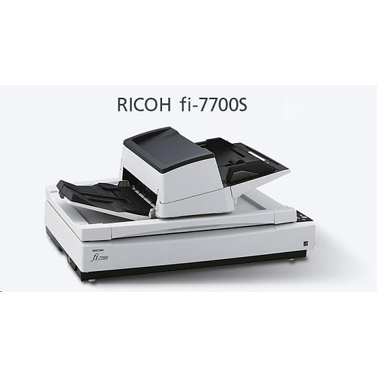 RICOH skener Fi-7700S SIMPLEX A3, color, SIMPLEX, 75ppm v barvě 300dpi, USB 3.1 , ADF 300 + ploché lože A3 (flatbed), Z: