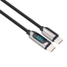 Solight USB-C kabel s displejem, USB-C konektor - USB-C konektor, 100W, 1m Solight USB-C kabel s displejem, USB-C konektor - USB-C konektor, 100W, 1m