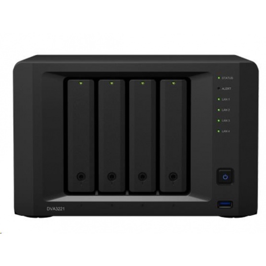 Synology DVA3221 (4C/AtomC3538/2,1GHz/8GBRAM/GTX1650/4xSATA/3xUSB3.0/2xeSATA/1xCOM/4xGbE)