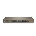 Tenda TEG1024F - 22-port Gigabit Ethernet Switch + 2x Combo SFP/RJ45, 10/100/1000 Mbps, Fanless, Rackmount, Kov