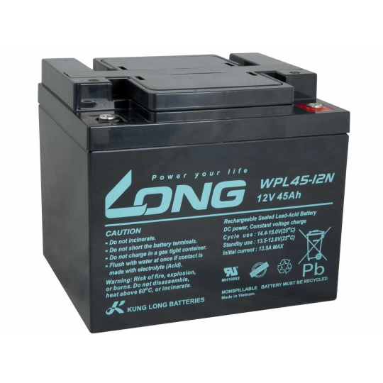 LONG baterie 12V 45Ah M6 LongLife 12 let (WPL45-12N)