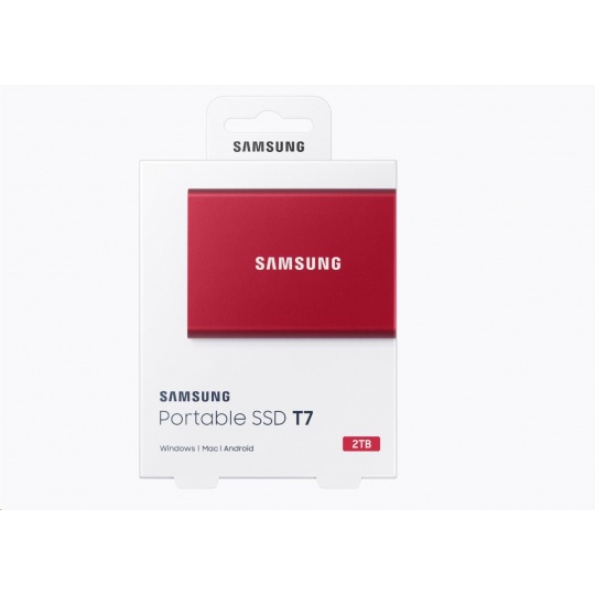 Samsung Externí SSD disk T7 - 2TB - červený - EOL