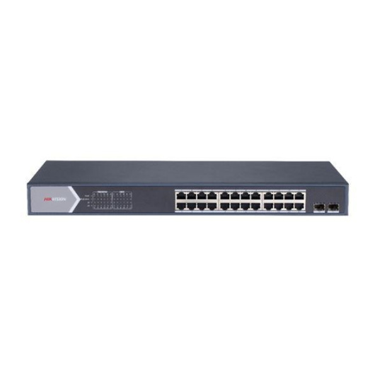 HIKVISION DS-3E1526P-SI, Smart managed switch 24x Gb PoE + 2x Gb SFP Uplink, 370W, Super PoE - dosah až 300m