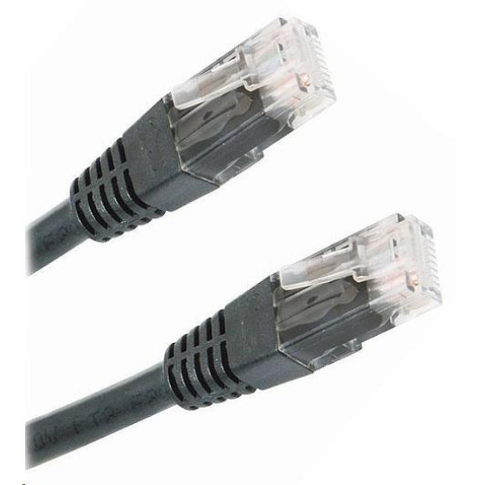 XtendLan patch kabel Cat5E, UTP - 0,25m, černý (prodej po 10 ks)